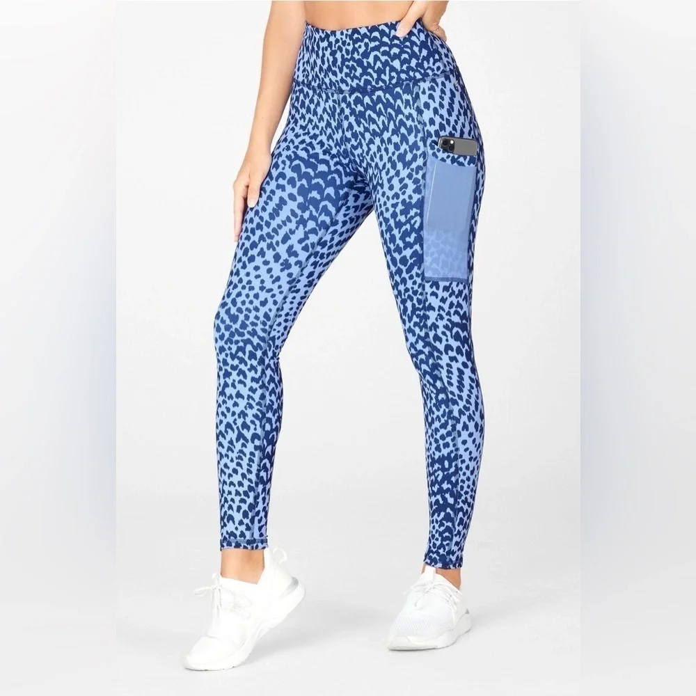 Fabletics Blue On the Go Powerhold Leggings Size XS